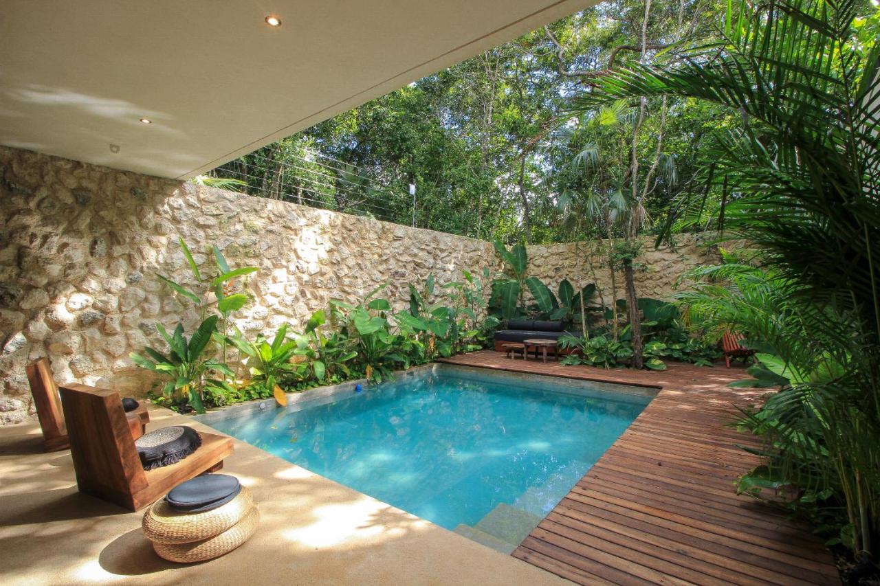 Elegant Boho Style Villa Jungle Views In Rooftop Deck & Outstanding Raw Pool In Holistika Tulum Luaran gambar